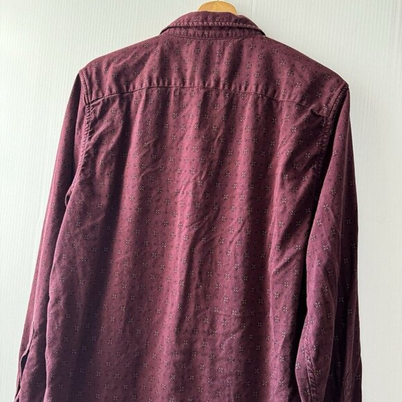 Abercrombie & Fitch Men’s Long Sleeve Button-Up Shirt Burgundy Sz L - Picture 13 of 15